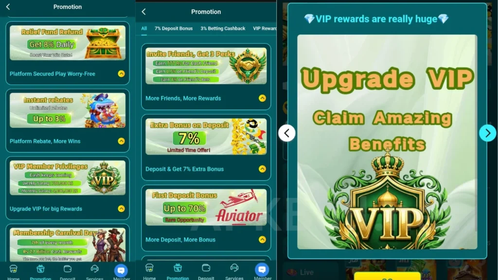 PKbet7 Game APK upgrade option and deposit 35% and bonuses thare