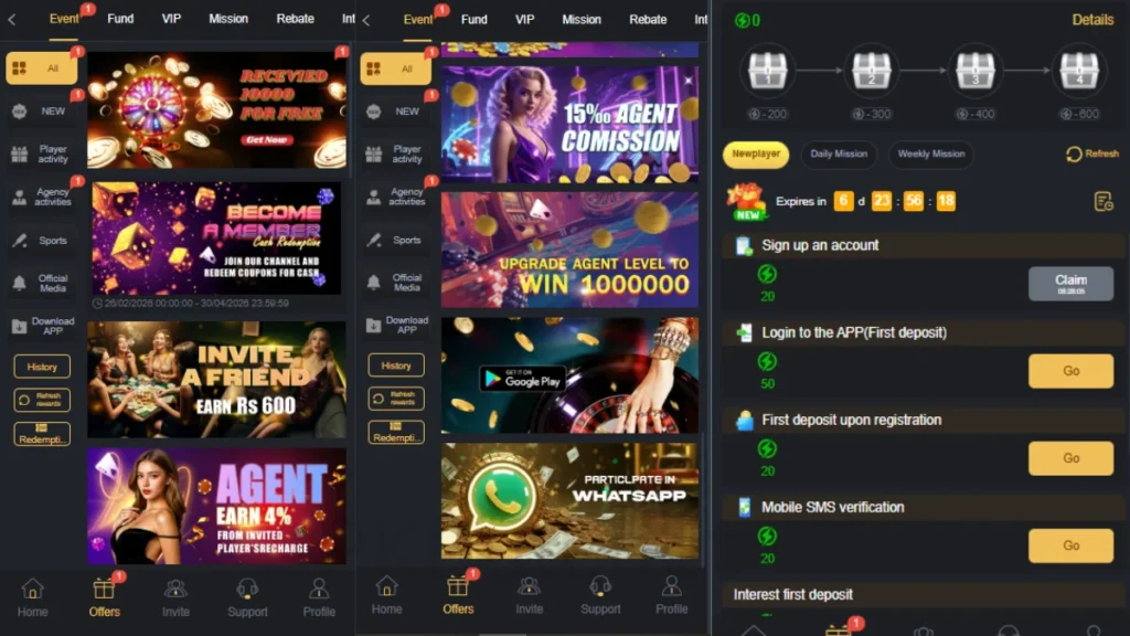 Six177 Game Download Mission section and deposit section 35% back and more option