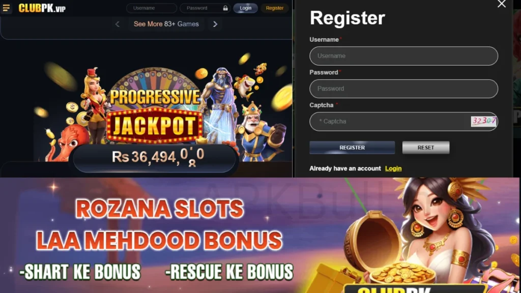 ClubPK Game APP Login System And resgition option and Jackpot Are Avllibale