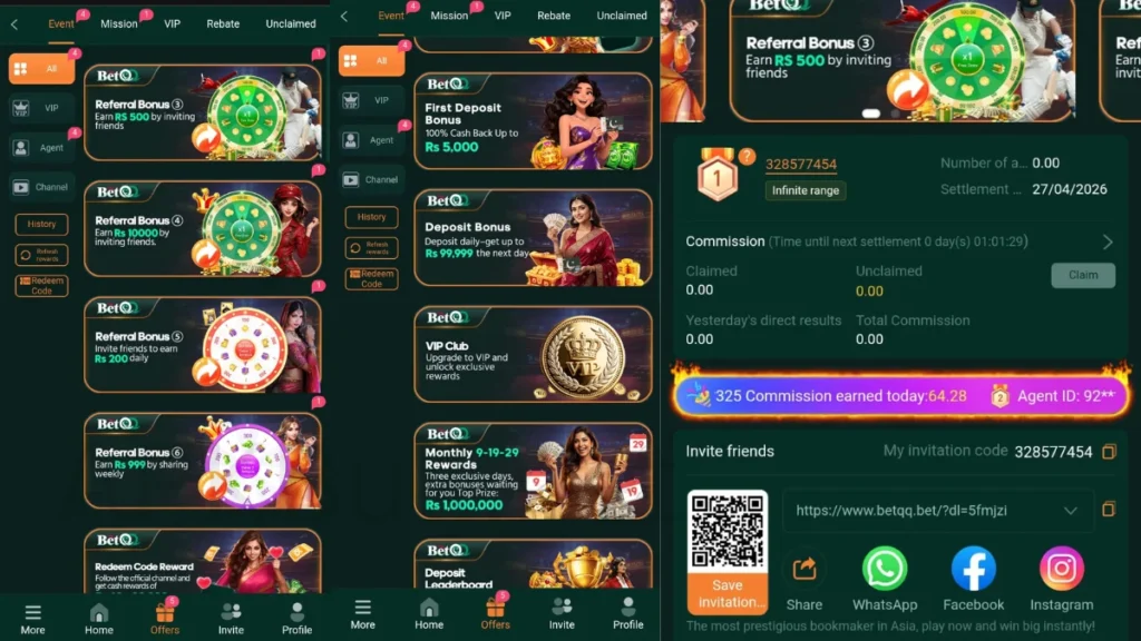 Betqq Game APP bonus system and invite process mission process and every thing