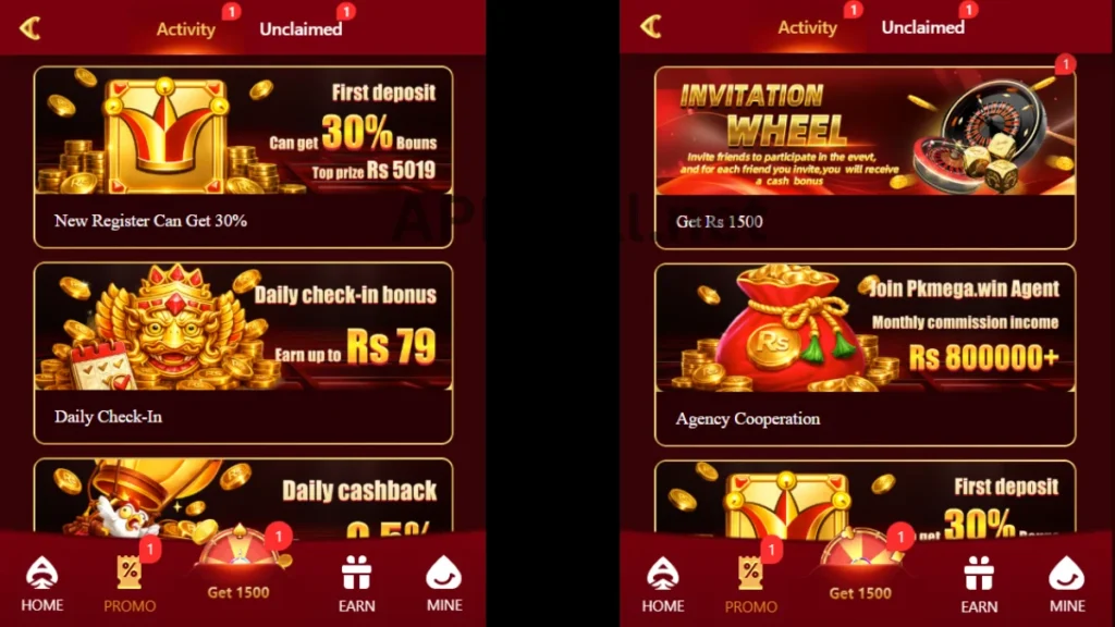 PKmaga Game APP Wheel Reward and 35% Deposit reward
