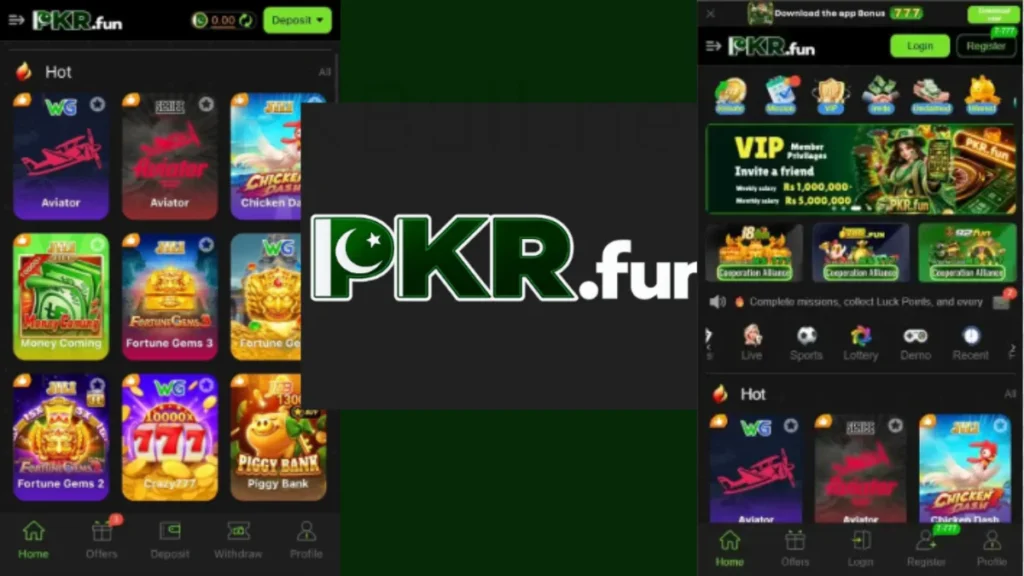 PKRFun Game APP name Of Game Pix Home page of game and bonus rewards