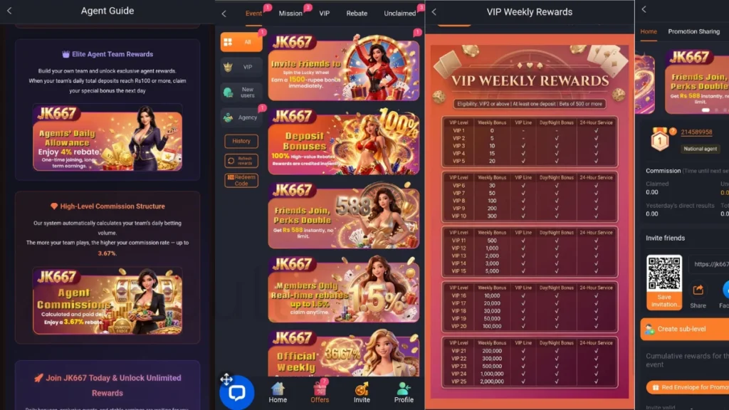 JK667 Game Vip Rewards mission process invited process and new one