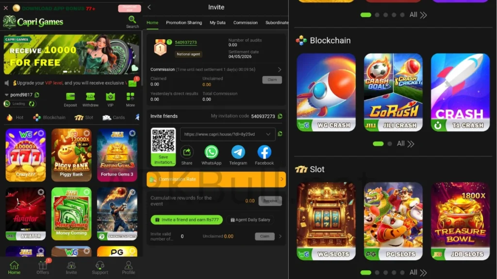 Capri Game xyz home page login pix games pix game and daily check in rewards