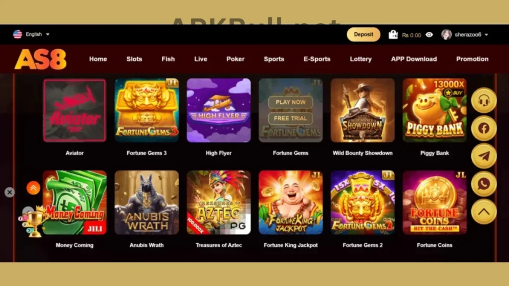 AS8 Game APK internal interface of game