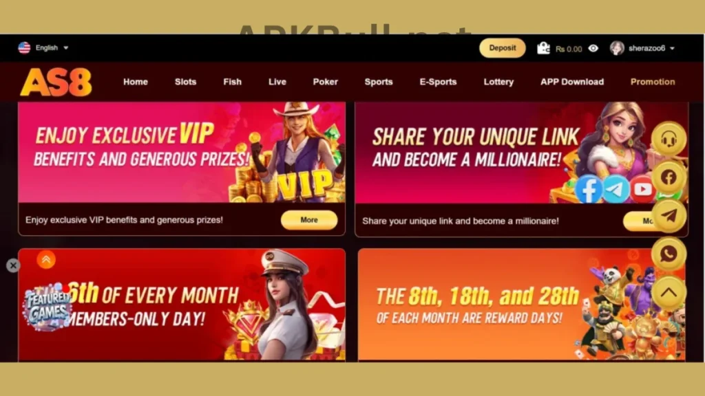 AS8 Game APK rewards section of game